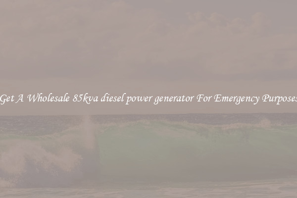 Get A Wholesale 85kva diesel power generator For Emergency Purposes