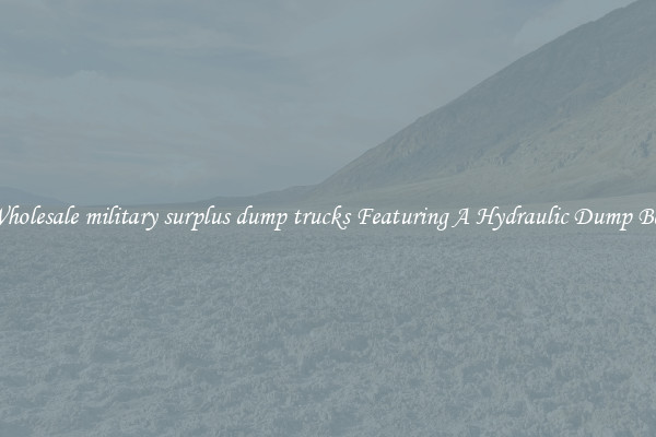 Wholesale military surplus dump trucks Featuring A Hydraulic Dump Bed