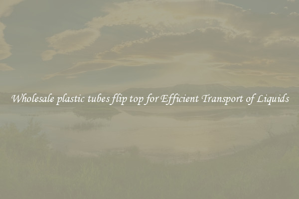 Wholesale plastic tubes flip top for Efficient Transport of Liquids