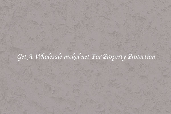 Get A Wholesale nickel net For Property Protection