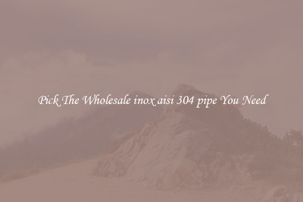 Pick The Wholesale inox aisi 304 pipe You Need