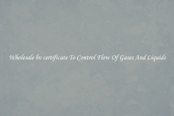 Wholesale bv certificate To Control Flow Of Gases And Liquids