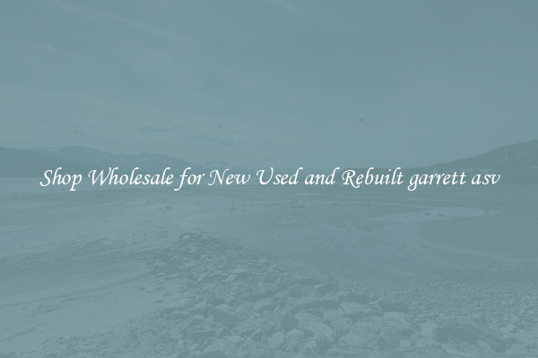 Shop Wholesale for New Used and Rebuilt garrett asv