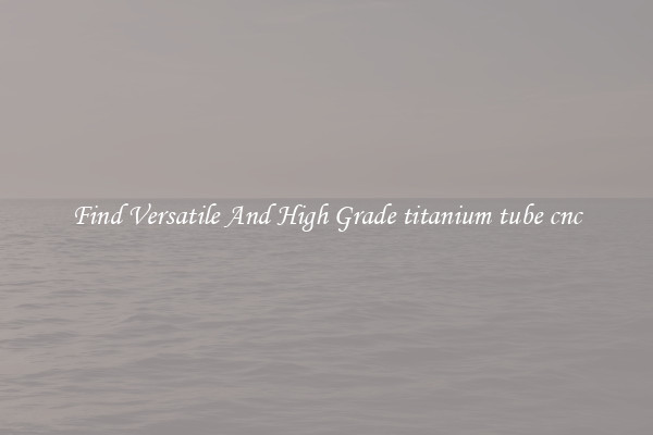 Find Versatile And High Grade titanium tube cnc