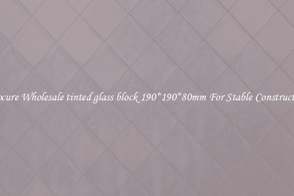 Procure Wholesale tinted glass block 190*190*80mm For Stable Construction